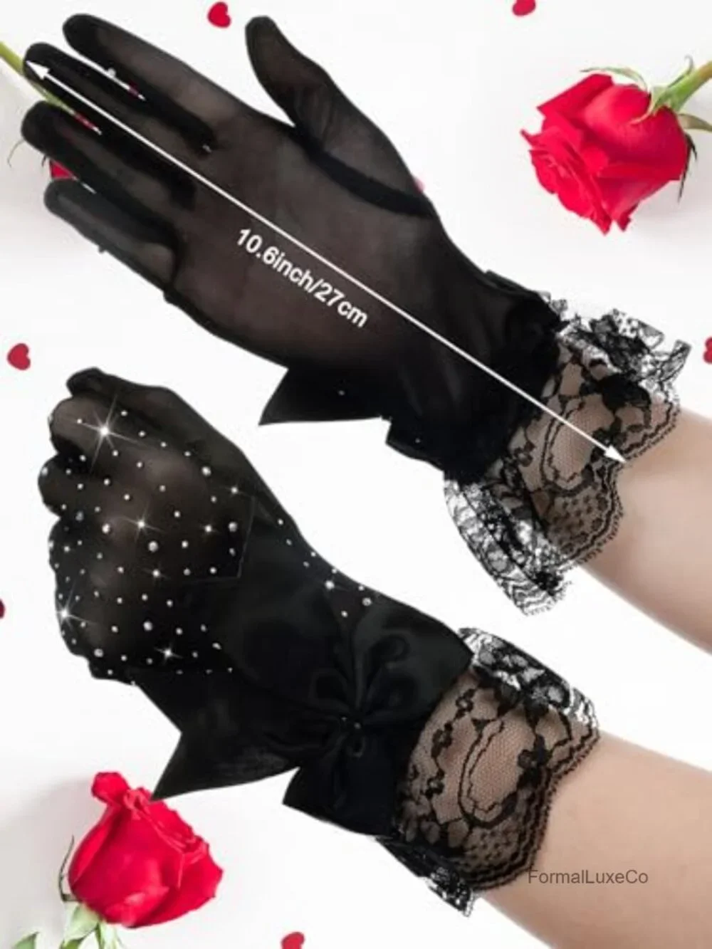 Lace Gloves Tea Party Wedding Bow Short Evening Elegant Accessories Halloween